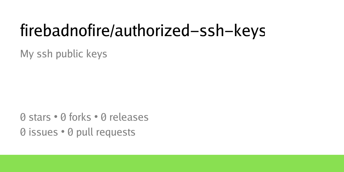 firebadnofire/authorized-ssh-keys: My ssh public keys - Archuserorg ...